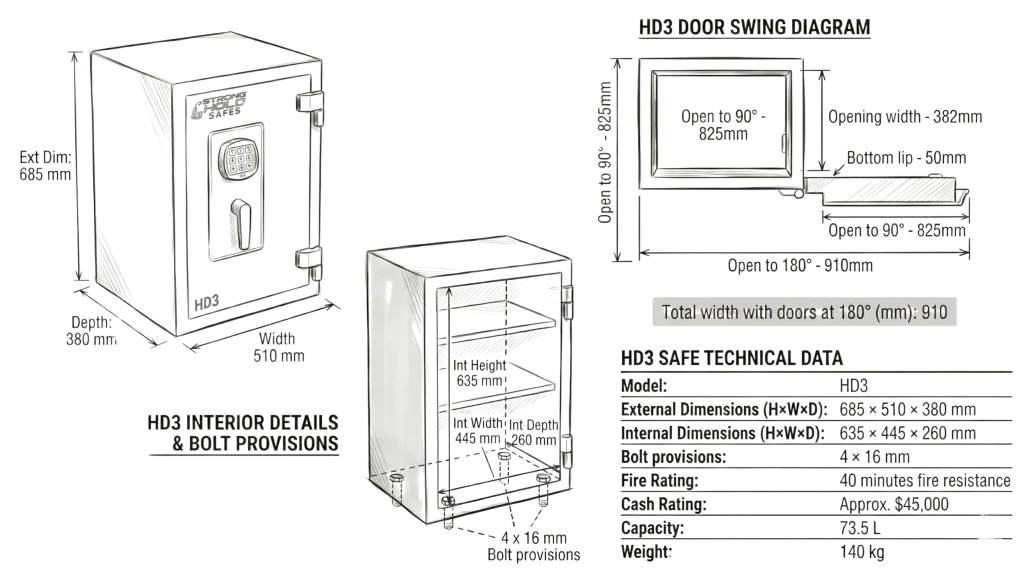 stronghold home safe hd3