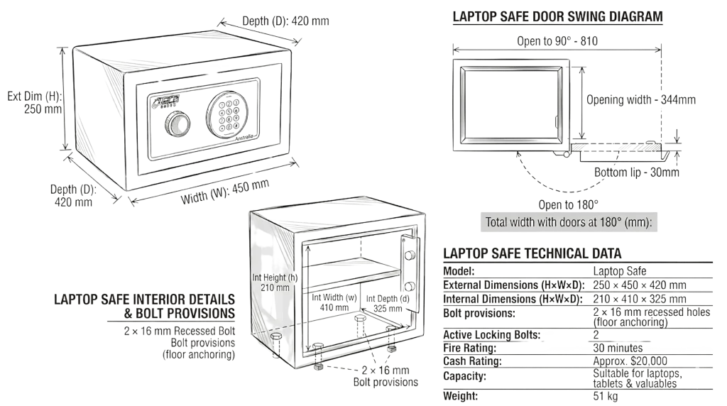 stronghold laptop safe